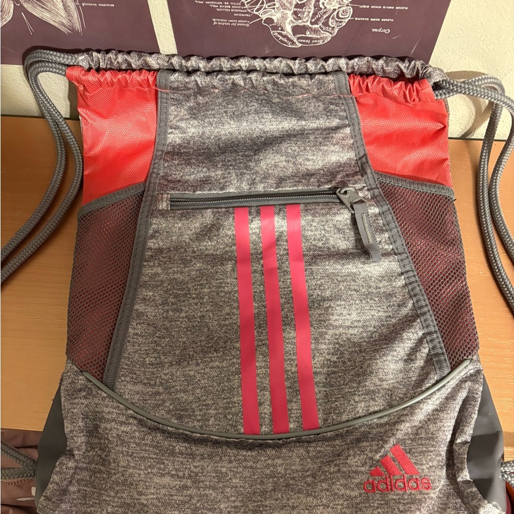 Adidas Red and Gray Men's Backpack
